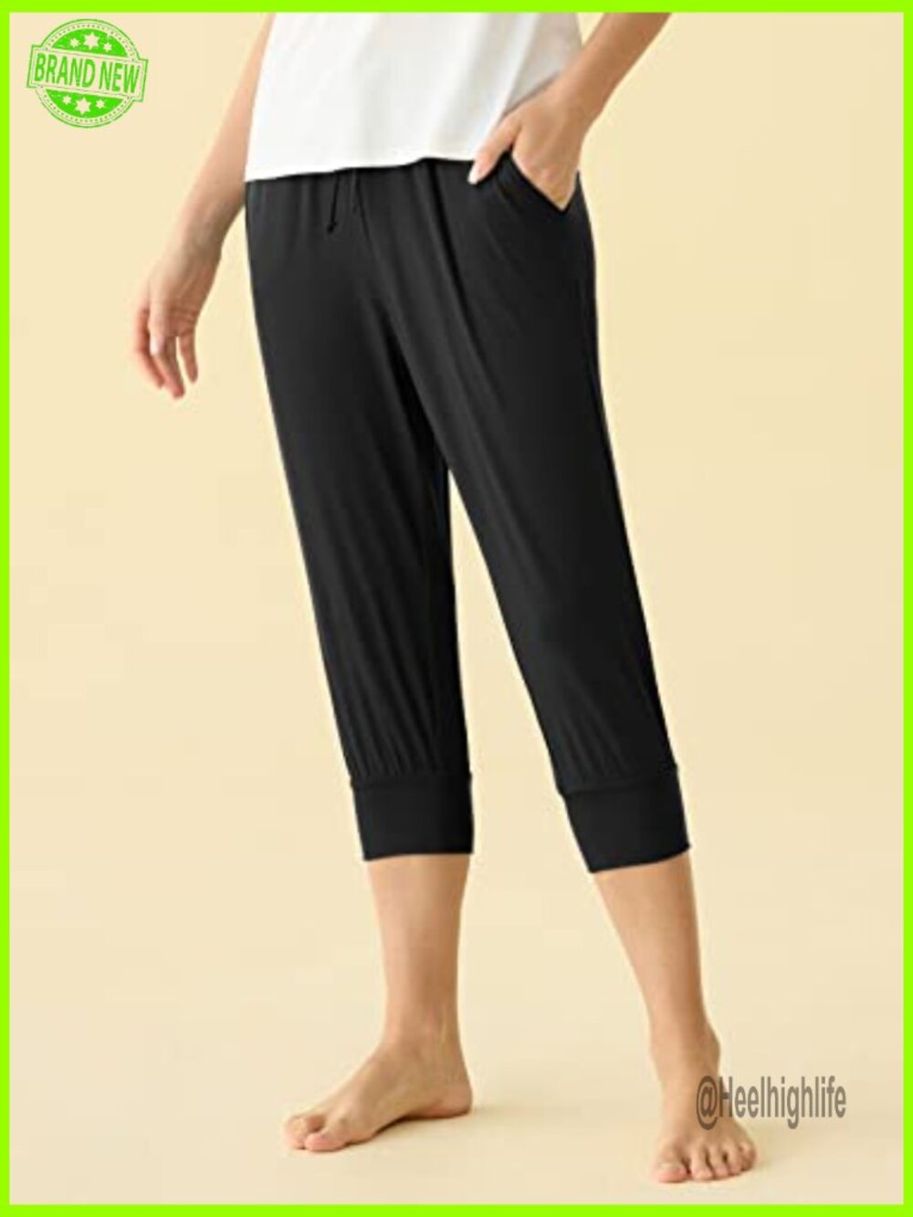 Viscose Jogger Capri Pajama Lounge Pants Size XL Silky Soft - Picture 2 of 6